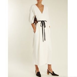 Adam Lippes White Cady Wrap Maxi Dress sz 4-6